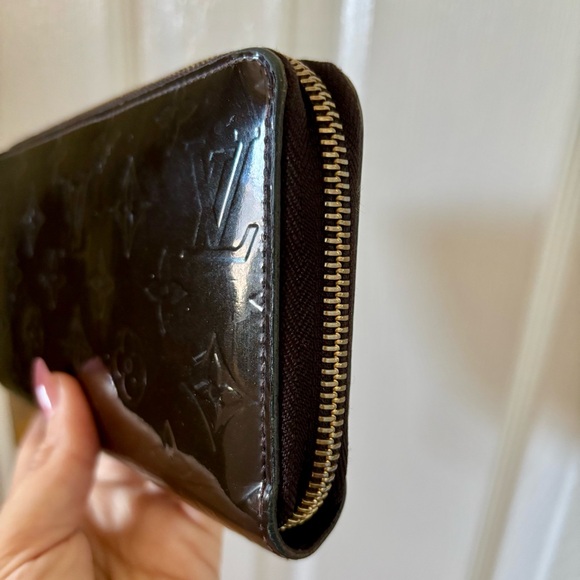 Louis Vuitton Vernis Zippy Wallet Terre d’ombre (Espresso) Authentic Long Wallet - Picture 9 of 16
